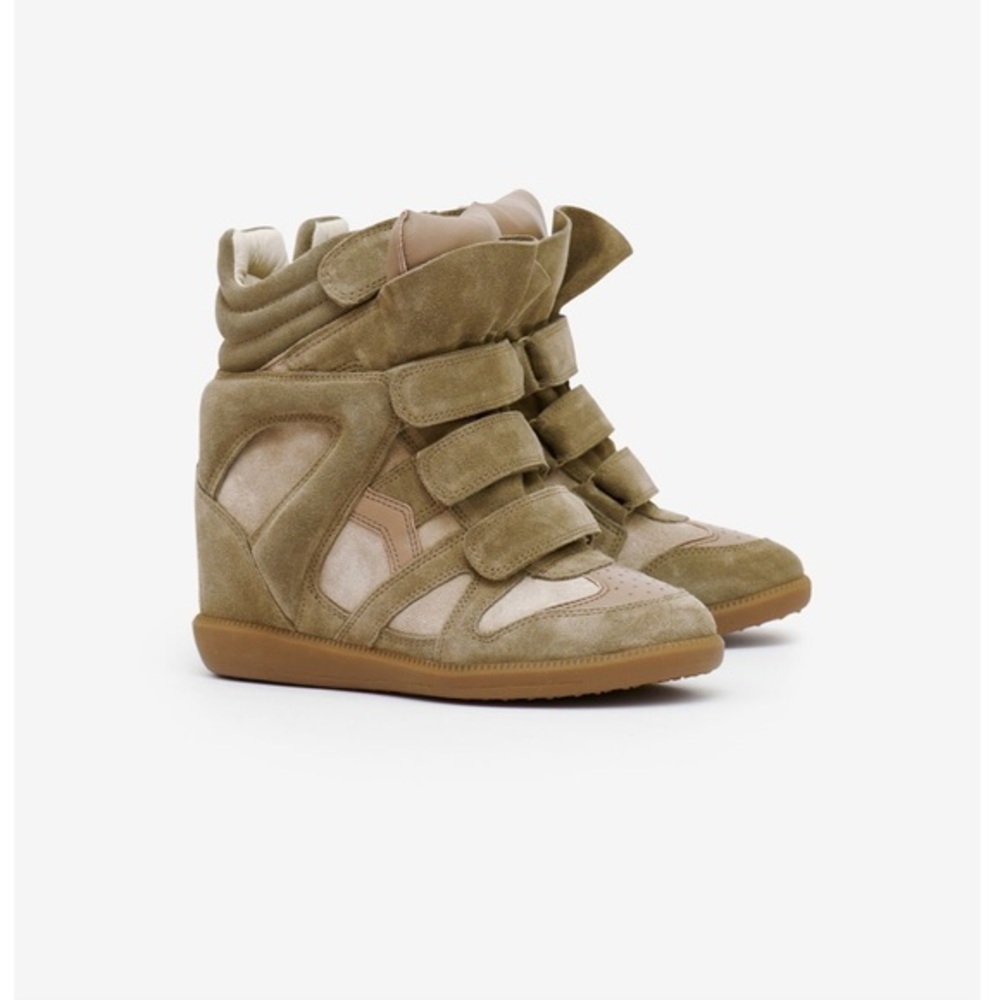Isabel Marant Bekett Leather High Top Wedge Sneakers
